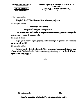 Đề thi chọn đội tuyển học sinh giỏi tỉnh lớp 9 vòng 1 năm học 2015 2016 - Môn Giáo dục công dân